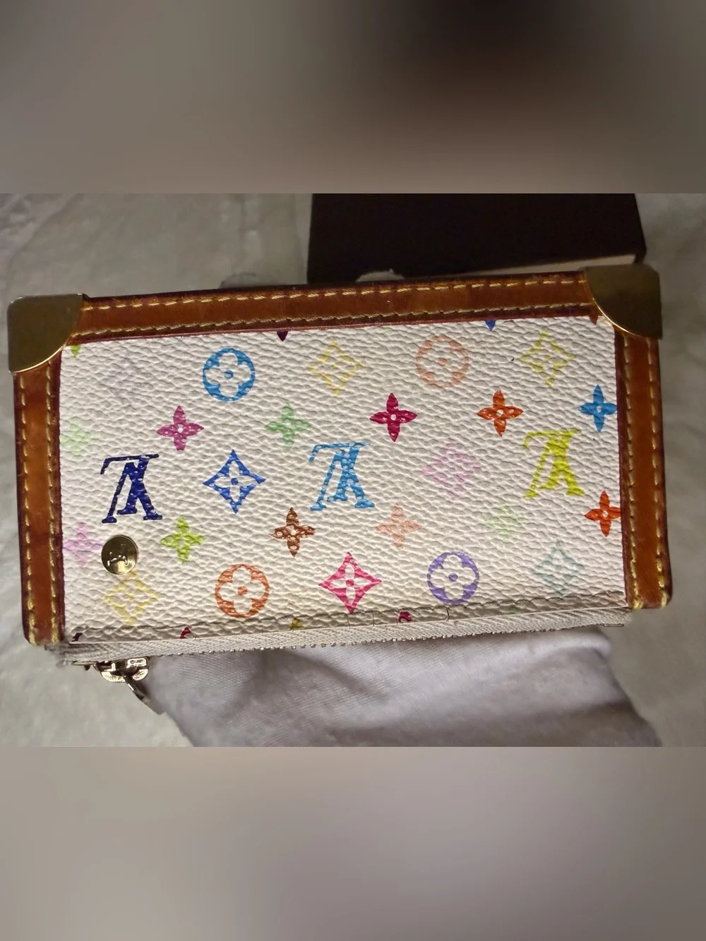 Louis Vuitton Murakami Multicolor Monogram Key Cles with Gold Hardware